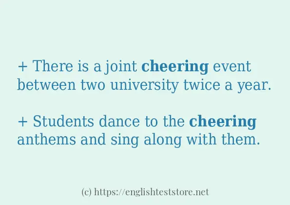 In-sentence examples of cheering