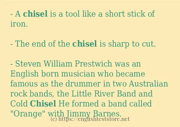 In sentence examples of chisel