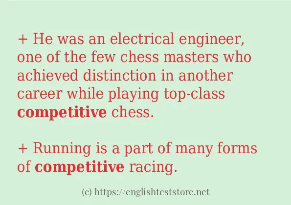 In-sentence examples of competitive