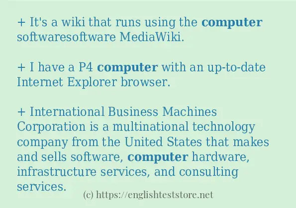 In-sentence examples of computer