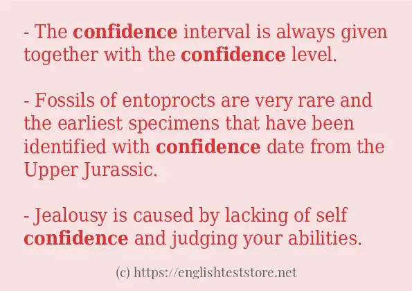 In-sentence examples of confidence