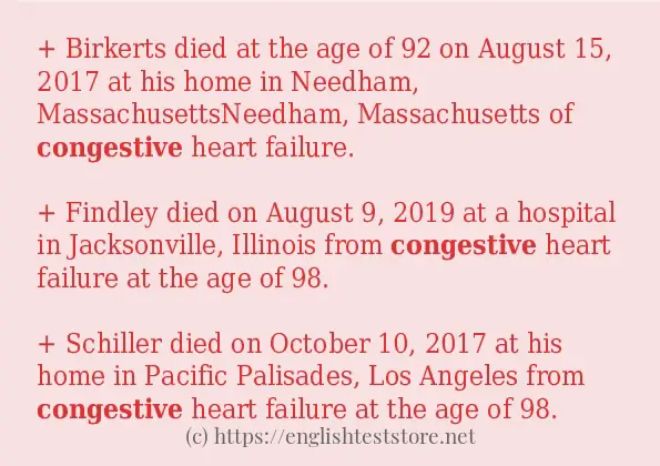 In-sentence examples of congestive