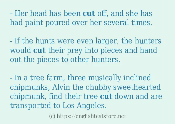 In-sentence examples of cut