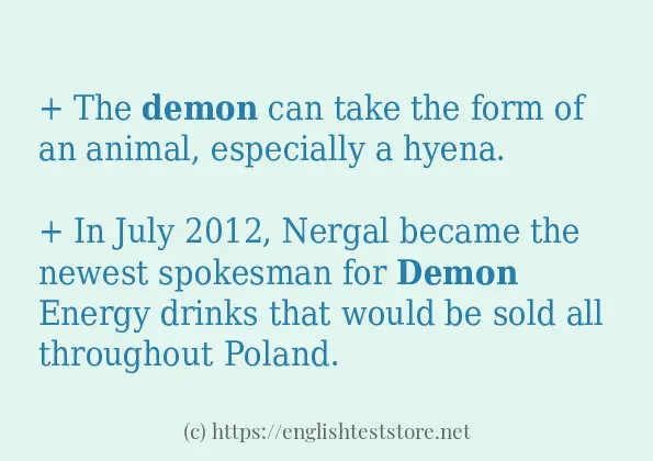 In-sentence examples of demon