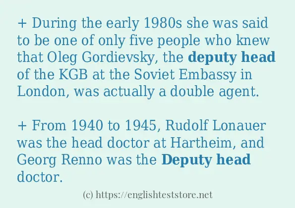 In-sentence examples of deputy head
