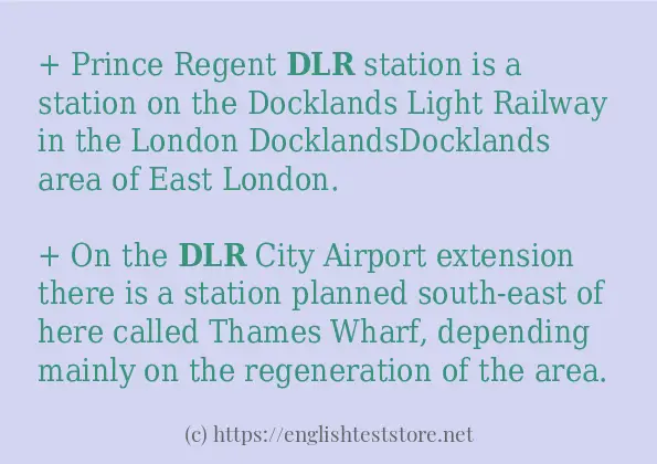 In-sentence examples of dlr