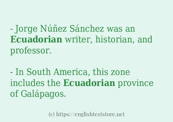 In sentence examples of ecuadorian