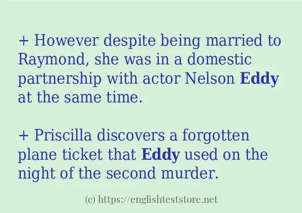 In-sentence examples of eddy