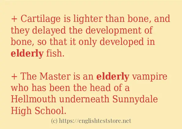 In-sentence examples of elderly