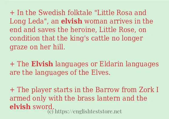 In sentence examples of elvish