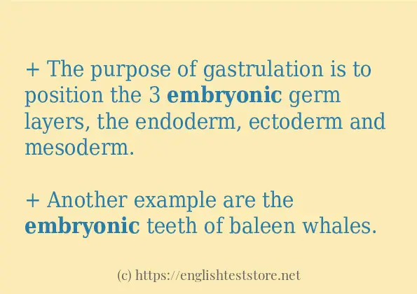 In-sentence examples of embryonic