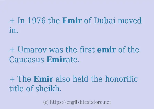 In-sentence examples of emir