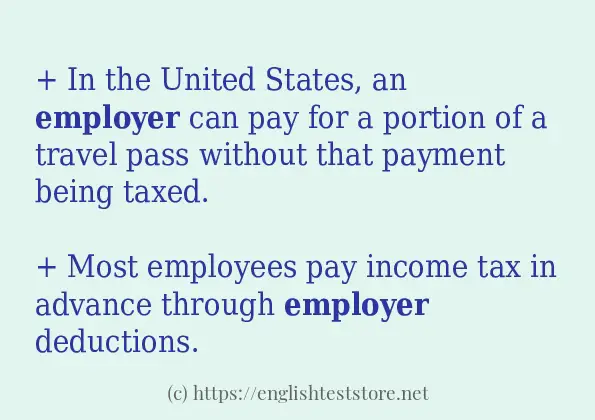 In-sentence examples of employer