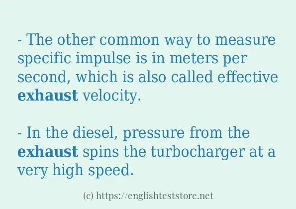 In-sentence examples of exhaust