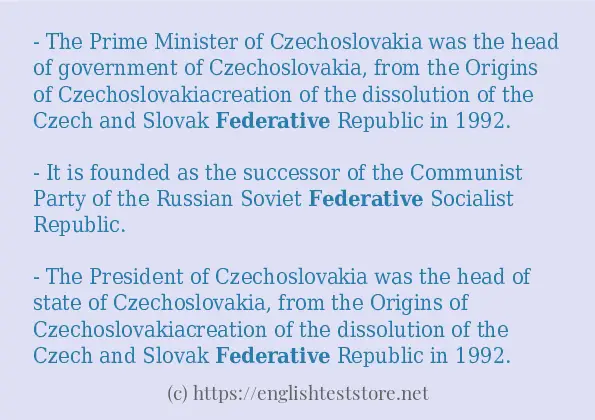 In sentence examples of federative
