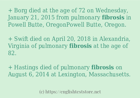 In-sentence examples of fibrosis