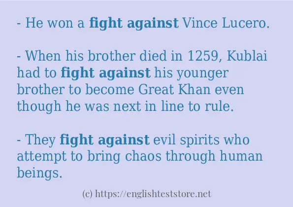 In-sentence examples of fight against