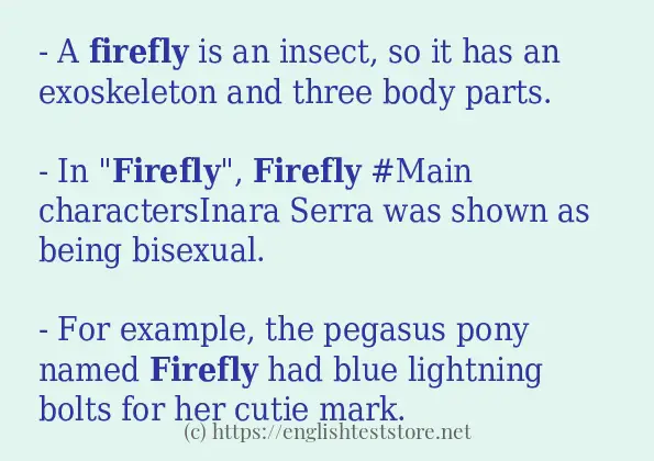 In-sentence examples of firefly