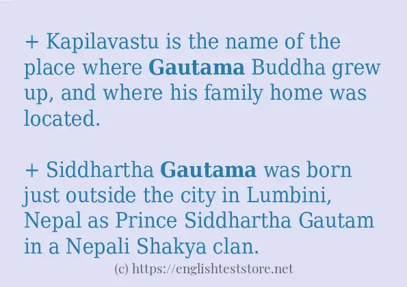 In-sentence examples of gautama
