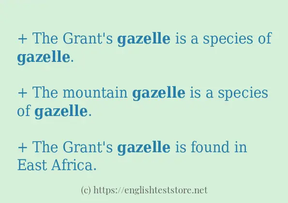 In sentence examples of gazelle