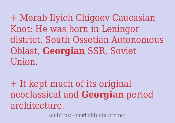 In sentence examples of georgian