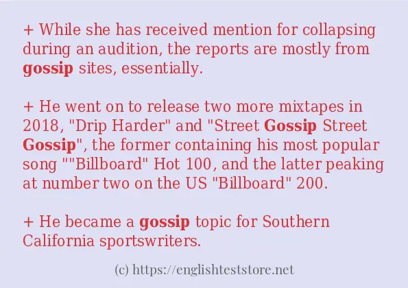 In sentence examples of gossip