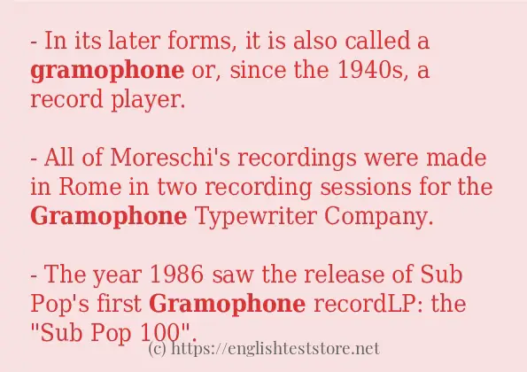 In-sentence examples of gramophone