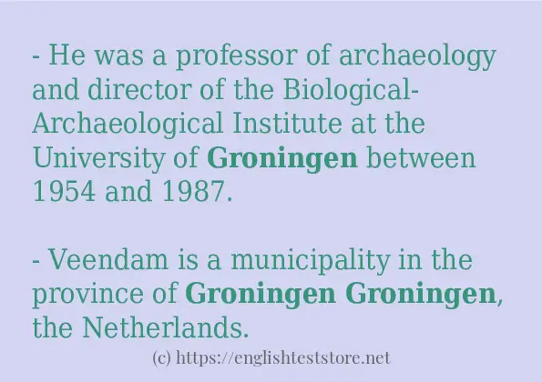 In-sentence examples of groningen