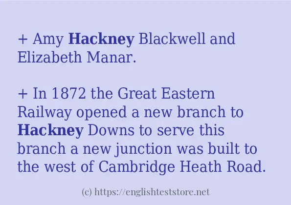 In sentence examples of hackney