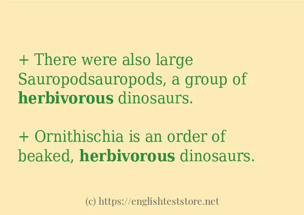 In-sentence examples of herbivorous