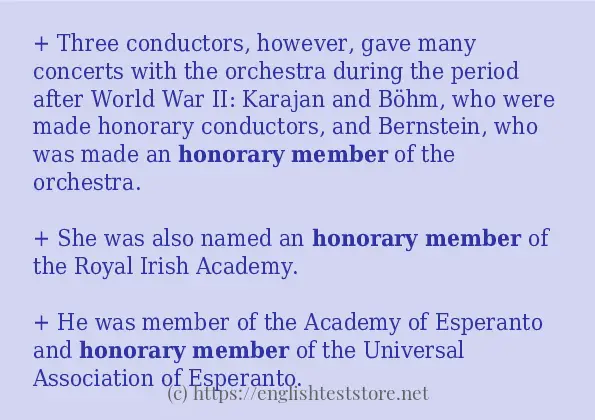 In-sentence examples of honorary member