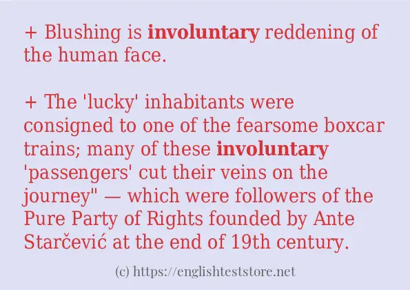 In-sentence examples of involuntary