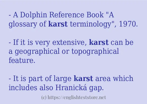 In-sentence examples of karst