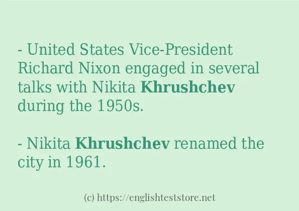 In sentence examples of khrushchev