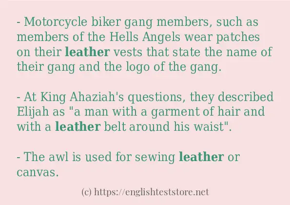 In-sentence examples of leather