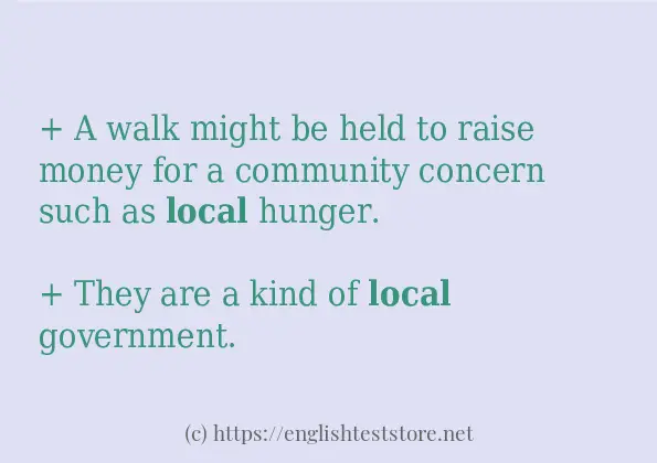 In-sentence examples of local