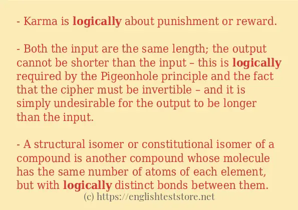 In-sentence examples of logically