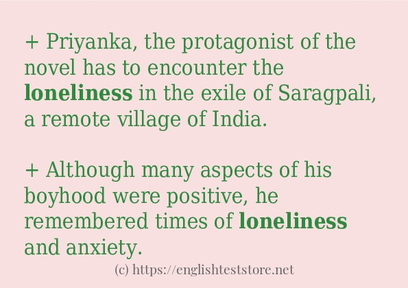 In sentence examples of loneliness