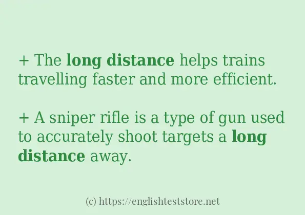 In sentence examples of long distance