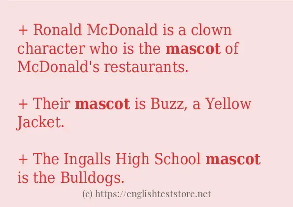 In sentence examples of mascot