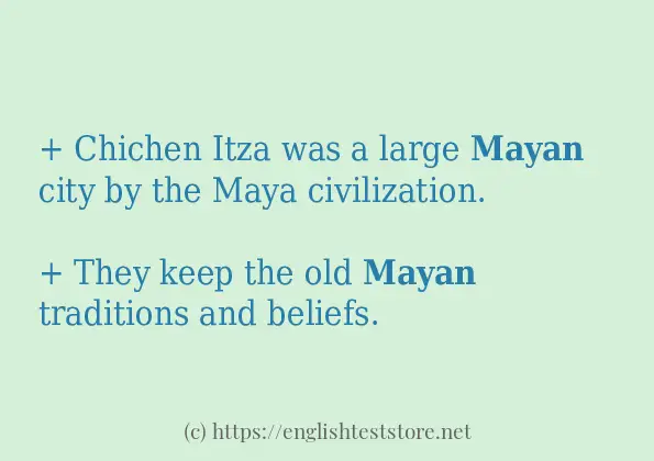 In-sentence examples of mayan