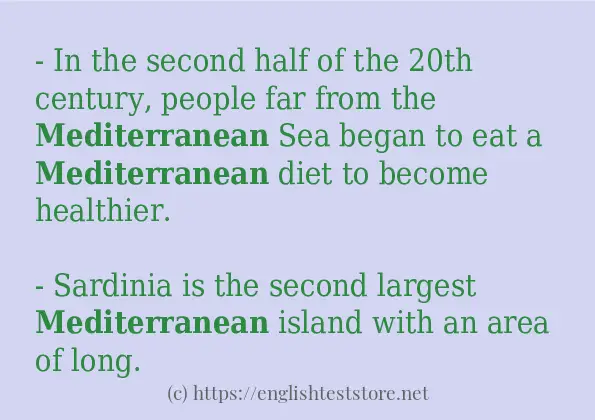 In sentence examples of mediterranean