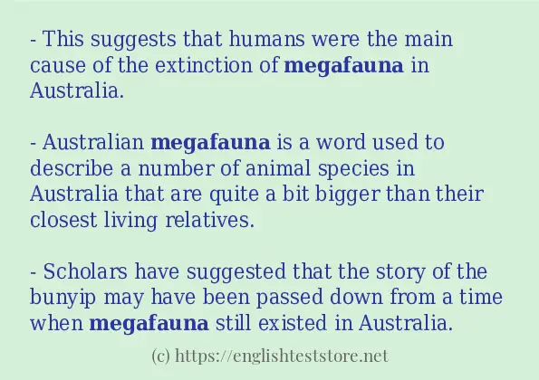 In sentence examples of megafauna