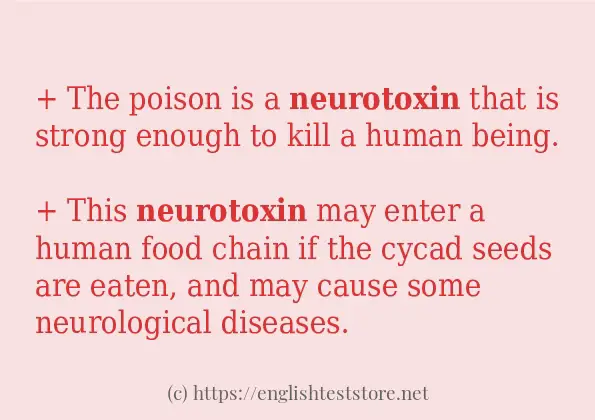 In-sentence examples of neurotoxin