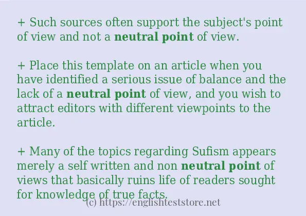 In-sentence examples of neutral point