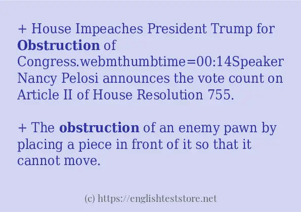 In sentence examples of obstruction