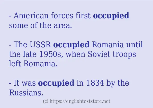 In-sentence examples of occupied