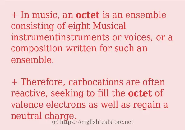 In-sentence examples of octet