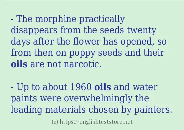 In-sentence examples of oils