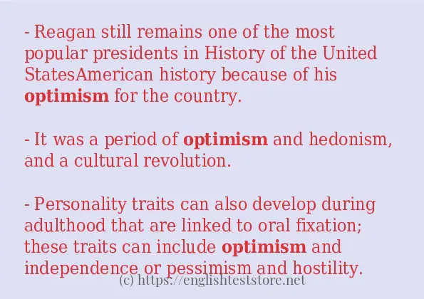 In-sentence examples of optimism